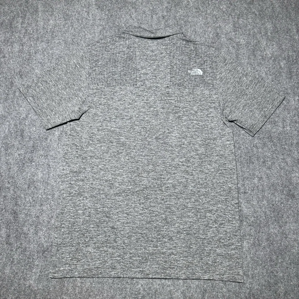 The North Face Polo Men Large Gray Short Sleeve Performance Shirt Golf Wicking